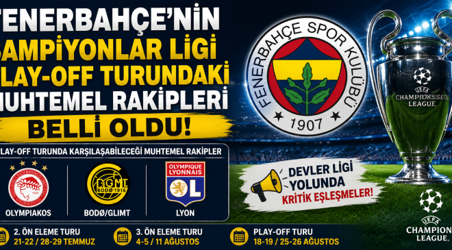 Fenerbahçe’nin Şampiyonlar Ligi Play-Off Turundaki Muhtemel Rakipleri Belli Oldu!