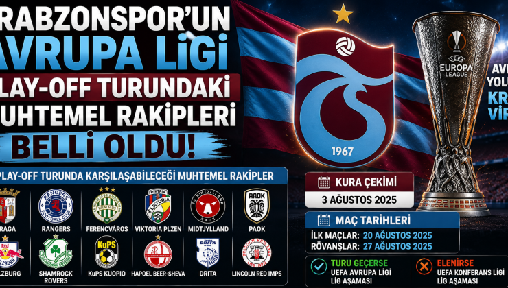 Trabzonspor’un UEFA Avrupa Ligi Play-Off Turundaki Muhtemel Rakipleri Belli Oldu!